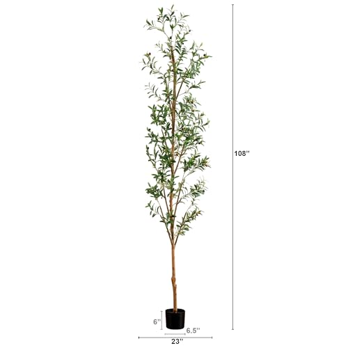 Potted Olive Artificial Tree - 9' - Green - size: 9ft