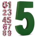 Leinuosen 12inch Dry and Wet Floral Foam Numbers Blocks Green Foam Blocks for Fresh and Artificial Flowers for Weddings Birthday Flower Arrangement Craft Project Garden Decoration(Number 5) - style: Number 5