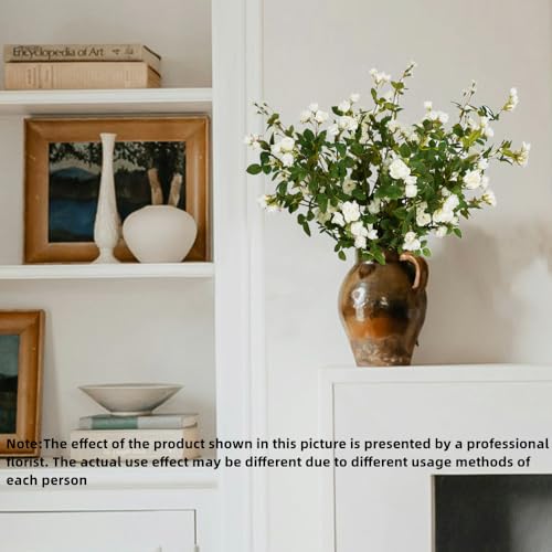 Melorca&Guilla Artificial Flowers Fake Flowers,6PCS 29" Artificial Rose for Vase, Long Stems White Artificial Flowers Faux Flower Arrangements for Shop Garden Office Home Décor(6, White Rose) - color: White Rose