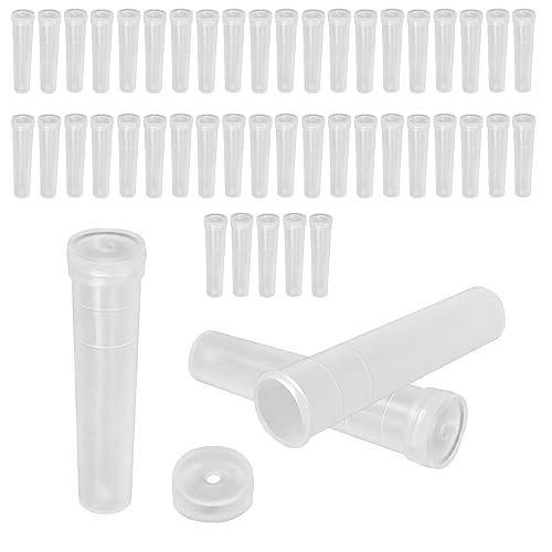 Vkinman Floral Water Tubes/Vials Reusable Plastic Flower Tubes Flower Arrangement Supplies 3 Inch Plastic Tubes for Plants Single Stem Flower 45-50Pcs