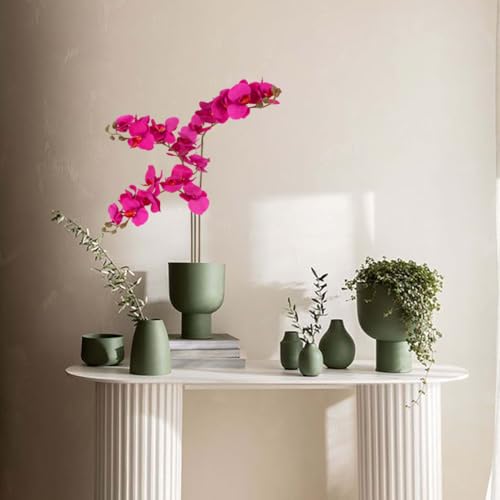 38 Inch 6 PCS Orchids Artificial Flowers Hot Pink Fake Orchids Velvet Silk Orchids Faux Orchid Flowers Long Stem Artificial Flowers for Tall Vase for Home Wedding Decoration(Hot Pink) - color: Hot Pink