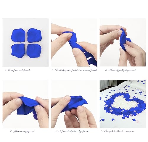 Pyrrhiax 1000Pieces Rose Petals, Artificial Flower Petals Fake Rose Petals for Romantic Night,Wedding,Proposal Anniversary Flower Decorations (Dark Blue) - color: Dark Blue, size: 1000pcs