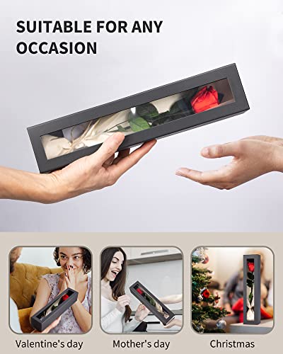 Flowers for Delivery Prime, Preserved Roses Flower Gifts for Women, Real Roses Single Rose Presents for Her, Mom Birthday Gifts from Daughter, Valentines Flowers Red Roses - color: 00-red
