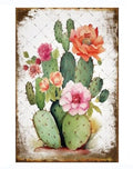 EMOHAT Succulent Bouquet Cactus Flowers Metal Tin Sign Green Leaves Decoration Botanical Cacti Floral Plants Retro Decor Poster Wall Art for Bedroom Backyard Yard Living Room 12x8 Inches