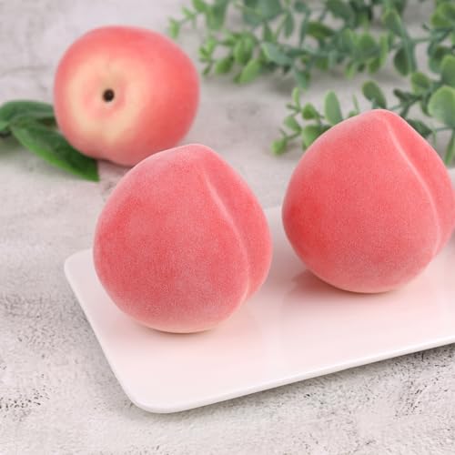 Gresorth 6pcs High Grade Fake Peach Decoration Artificial Realistic Fruit Model for Home Party Holiday Festival Christmas Display - color: A
