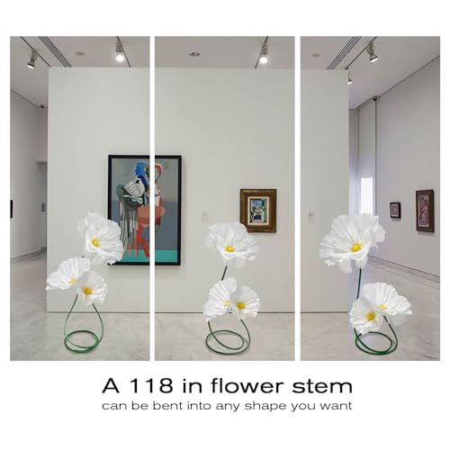 Fake Floral Arrangements Home Outdoor Decorations, Artificial Flower with Stems for Wedding, DIY Wedding Bouquets Centerpieces Arrangements Table Chair Decor Mall Display 3 Pack (White) - color: White S