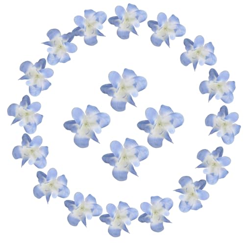 uxcell 20 Pcs Artificial Cattleya Flower Heads, Fake Cattleya Heads Bulk Artificial Flowers for DIY Wedding Bouquets Centerpieces Party Home Decorations, Blue - color: Blue