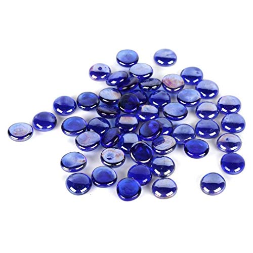 Houseables Glass Beads for Vases, Marbles for Vases, Glass Marbles, Filler, Blue Beads, Flat, Blue Gems, Crafts, Pebbles, Stones, Decorative Rocks, Plants, Florist, Floral, Fishbowl, 5 LBS, 400-500 PC - color: Blue, size: 5LBS