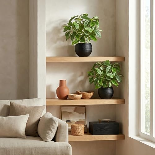 2 Packs Artificial Plants in Black Pot, 12" Faux Plant | Realistic Tradescantia Zebrina Fake Plants Potted Decorative for Home Kitchen Office Desk Bookshelf Decor - color: Pale-green