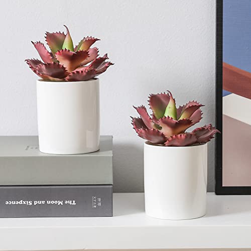 Duovlo Artificial Succulent Plant 7.08 Inch Faux Succulents Agave potatorum Flower Arrangement Craft Wall DIY Materials Pack of 2 (Dark Purple) - color: Dark Purple