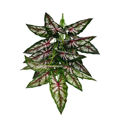 Aglaonema Plant with Variegated Green and Red Leaves, Fake Tree Leaf Simulation Flower Bonsai for Party Decoration Artificial Plants Floor Home Room Decor Ornament (Green Red No Flowerpot, 75cm) - color: Green Red No Flowerpot, size: 75cm