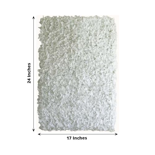 Efavormart 4 PCS White Silk Hydrangea Flower Mat Wall Wedding Event Decor for DIY Centerpieces Arrangements Party Decorations - color: White