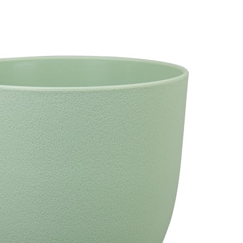 WSMKSZ Medium Plant Pots 10/9/8 inch, Flower Pots for Indoor Outdoor Plants, Set of 3 Modern Decorative Plastic Planters with Drainage Holes and Saucers for House Porch Garden Plants, Green - color: Green, size: 10"+9"+8"
