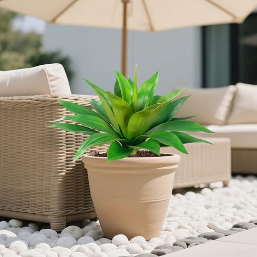 Artificial Flowers for Outdoors Artificial Agave Fake Plants Faux Agave Artificial Plants Outdoor Fake Flowers Outdoor Faux Plants Indoor Uv Resistant Artificial Plants 28''(Green 2pcs) - color: 28''green