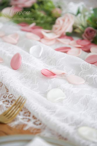 Floroom 500pcs Rose Petals Blush Pink Faux Silk Flower Petals for Wedding Flower Girl Basket Aisle Scatter Cake Dinner Table Centerpieces Party Confetti Bridal Shower Romantic Night Decoration - color: Coral Blush, size: 500pcs