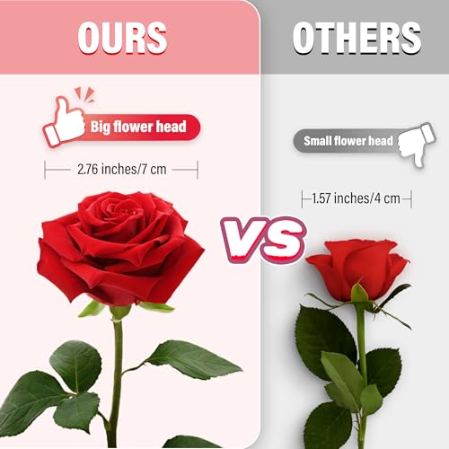 20PCS Artificial Roses with Long Stems - Realistic Silk Flowers, Fake Roses Real Touch Bouquet of Roses for Mother's Day, Home Decor, Bridal Wedding Party, Bulk Faux Rose Flowers (White Red) - color: White&red, size: 20 PCS