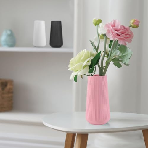 All Pink Ceramic Vase, GUKJOB Small Cute Flower Vase for Pampas Grass, Home, Living Room, Dining Table, Farmhouse, Office Decor, Bedroom, Table, and Kitchen Shelf (All Pink) - color: Small All Pink