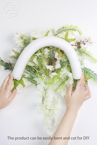 Odouzy Pack of 2 Wedding Arch Decorations Artificial Hanging Flowers Floral Swag for Welcome Sign Backdrop Balloon Arch Home Party Bridal Ceremony Reusable White Rattan - color: White Rattan