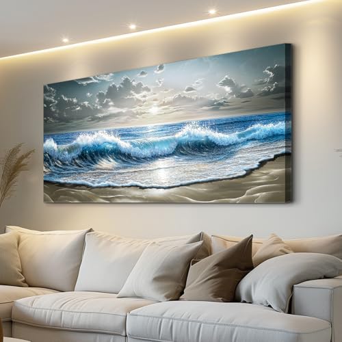 ZUITINGHUA Canvas Wall Art For Living Room Large Wall Decor For Office Bedroom Decorations Ocean Wave Landscape Pictures Beach Sunset Painting Artwork Room Wall Mural Aesthetic Home Decor 30x60 In - color: Ocean Wave Beach Sunset, size: 60"L x 30"W