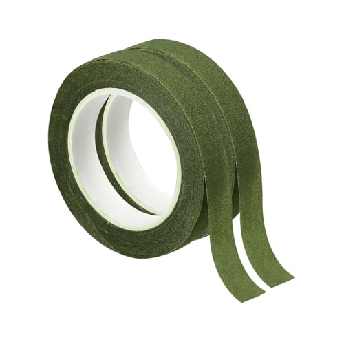 PATIKIL Floral Tape 1/2" x 30 Yard / 12mm x 30m, 2 Pack Flower Wrap Adhesive Tape for Bouquet Stem Wrapping, Grass Green - color: Grass Green