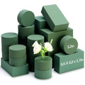 Baderke 30 Pack Floral Foam Blocks Round & Block Foam Set Green Wet & Dry Flower Blocks for Fresh & Artificial Flower Arrangement Florist Supplies for DIY Arts Crafts & Weddings