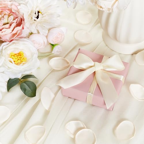 SITUMEIZI 400PCS Artificial Rose Petals Fake Champagne Silk Flower Petals for Romantic Night for Her Set Valentine's Day, Wedding, Proposal Anniversary Decorations - color: Champagne