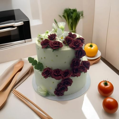 100 Pcs Mini Wine Red Roses Artificial Flowers Bulk, 1.9" Small Silk Fake Roses Flower Heads for Decoration, Wedding Centerpieces Bridal Shower Party Home Decor,DIY Crafts (Burgundy) - color: Burgundy