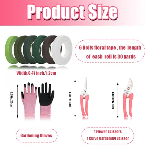Rose Thorn Stripper Tool Set, Flower Thorn Remover, Rose dethorner Tool, for Home Wedding Florist（Pink 10 Pcs）