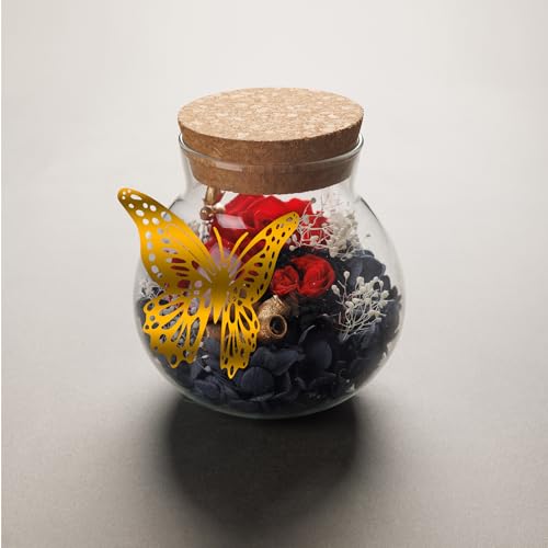 NATROSES Christmas Birthday Gifts for Women - Handmade Preserved Flowers Wish Bottle for Valentine's Day, Mother's Day, Anniversary, Home Decor (Red) - color: Red