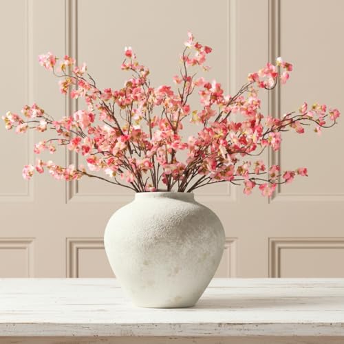 Pink Cherry Blossom Branches – 6 Pcs 33.5" Long Stem Artificial Flowers for Tall Vase, Faux Silk Spring Decorations for Home, Realistic Fake Pink Flowers for Bedroom & Wedding Centerpiece Decor - color: Pink