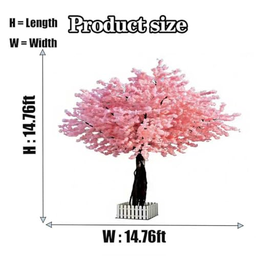 Cherry Blossom Tree Wishing Tree Handmade Shopping Wedding Party Indoor and Outdoor Decoration Artificial Cherry Blossom Tree (14.76ftX14.76ft) - size: 14.76ftX14.76ft