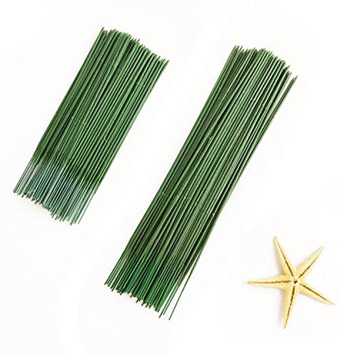 100 pcs Plastic Floral Stem 7.87 inch/20cm, Artificial Flower Rod Flower Stem Wire Making Accessories, DIY Crafts Bouquet Stem Flower Arrangements Decor Supplies (Green - 20 cm)