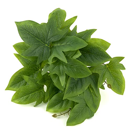 Reptile Plants for Terrarium, Amphibian Habitat Decor Artificial Hanging Plants with Suction Cup - Fake Sweet Potato Vine - color: Fake Sweet Potato Vine
