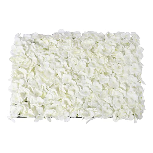 Flower Wall Panel, 20Pcs 24''x16'' White Artificial Hydrangea Flower Wall Mat Flower Wall Backdrop Artificial Silk Flowers Panel for Wedding Party Decoration - color: 20pcs White Hydrangea