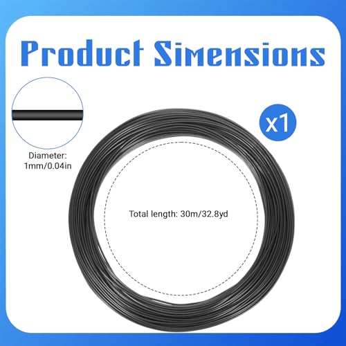 18 Gauge Aluminum Craft Wire, 98 Feet Black Floral Wire for Crafts, Metal Bendable Florist Wires for Jewelry Making, Sculpting, Wreath Wires Wrapping