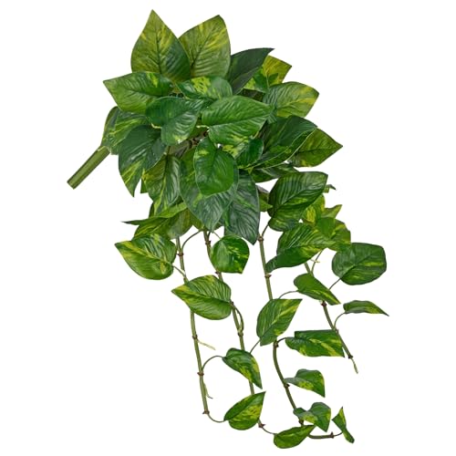 24" Artificial Hanging Plant Ivy Vine Green Plants Decorative Artificial Plants Fake Hanging Plants for Window Wall Decorations - color: Pothos, size: 24-inch