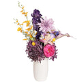 Artificial Flowers & Fake Flowers Bouquet, Lifelike Faux Silk Spider Lily Arrangement, Luxe Jewel Tone Centerpiece for Home Wedding Party