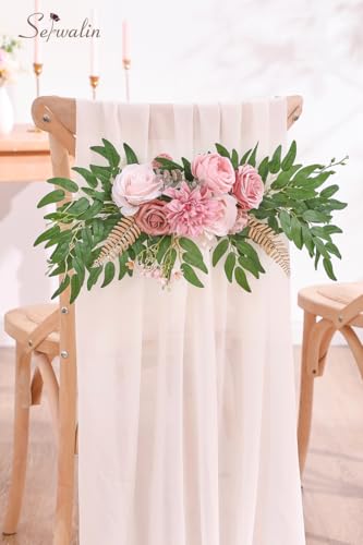 Serwalin Artificial Flowers Dusty Pink Silk Fake Flowers for DIY Wedding Bouquets Cake Flowers Spring Decor Table Centerpieces Arrangements Baby Shower Decoration - color: A Abby Dusty Pink, size: Square