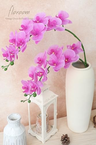 Floroom 2pcs Faux Phalaenopsis Orchid Fake Artificial Flower with Stems, Real Touch Large Blooms 40 Inch for DIY Bouquets, Wedding Centerpieces & Home Decor, Light Purple - color: Light Purple