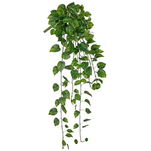 24" Artificial Hanging Plant Ivy Vine Green Plants Decorative Artificial Plants Fake Hanging Plants for Window Wall Decorations - color: Pothos, size: 48-inch