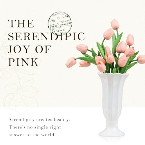 10Pcs Light Pink Tulips Artificial Flowers Real Touch Faux Tulips PU Fake Flowers for Home Decor - Easter Spring Table Arrangement in Vase (Bedroom, Living Room, Kitchen) - color: Light Pink-10