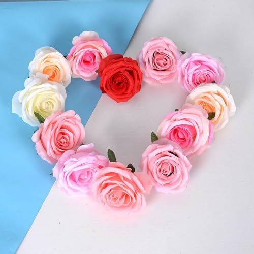 8Pcs Artificial Flower - Champagne Pink Rose Flowers with Leaves Fake Floral Arrangements for Home Bathroom Office Table Centerpiece Shelf Weddings Decorations - color: Champagne Pink