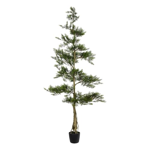Vickerman 6' Artificial Potted Cedar Tree - Decorative Tree - Home or Office Decor - Realistic Faux Cedar Tree - Artificial Greenery for Indoors - Stunning Accent - Beautiful Addition