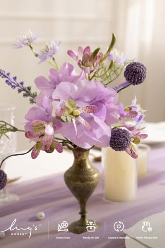 Ling's moment Artificial Greenery Stems Box Set, Faux Greenery Picks for DIY Bridal Bouquets Wedding Floral Arrangement Table Centerpieces, Pale Lavender & Lilac - color: Filler Flower Combo- Pale Lavender & Lilac