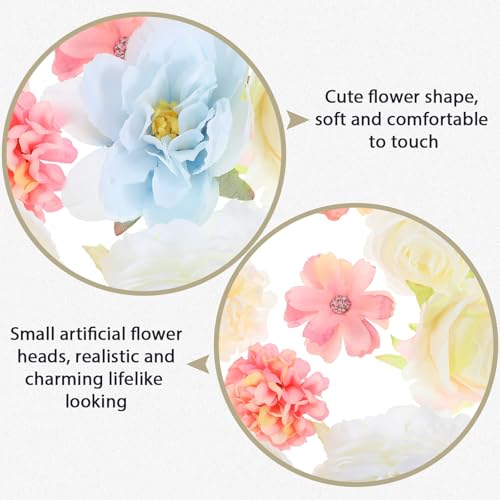 21pcs Artificial Peony Flower Heads Small Fake Flowers Silk Simulation Craft Decorations for DIY Wedding Party Home Décor