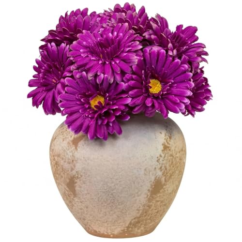 TOPIA Artificial African Daisies Flowers African Daisy Silk Flowers Artificial Gerbera Daisies Pack of 10 (Purple) - color: Purple, size: 10pcs