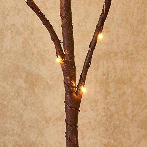 Hairui Lighted Twig Brown Branch with Fairy Lights 32in 150 LED Plug in Lighted Willow Branch for Christmas Wedding Party Decoration 2 Sets (Vase Excluded) - style: Brown+Warm White 2set