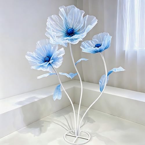 Giant Flower Decoration for Wedding Background, Party Decoration, Birthday Party, Photography Props, Shop Window Props, Banquet, Stage, Mall Display (Blue E) - color: Blue E