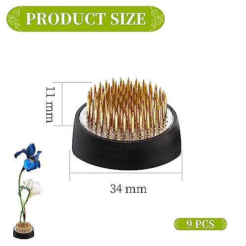 ZUDKSUY 9PCS 1.34inch/34mm Flower Frogs Arrangement Kenzan Flower Frog Floral Holders Ikebana Frog Pin Cushion Floral Frogs for Arrangements Vase Copper Pin Floral Arrangement Pin Holder Supplies - size: 9PCS-D34 Copper Pins