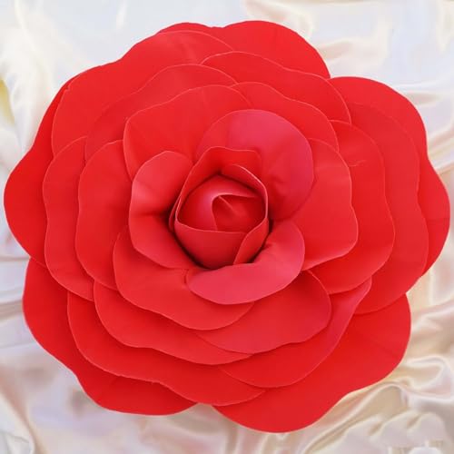 Efavormart Huge 3D Foam Roses for Wedding Aisle - 2 Pack 20” Red Real Feel Artificial Flowers, DIY Party Decorations - color: Red, size: 20 Inch (2 Pack)
